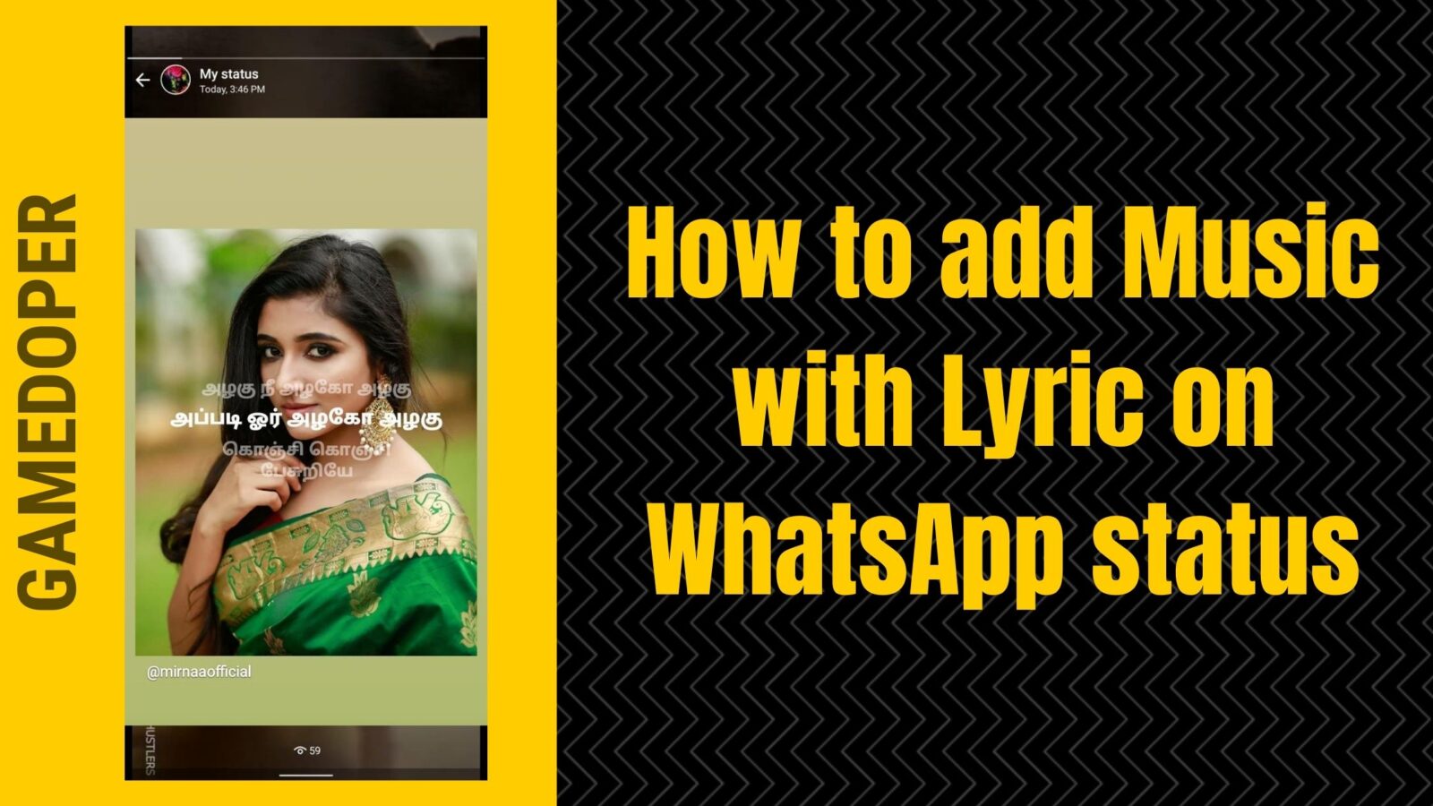 How to add music with lyrics to your whatsApp status | Gamedoper